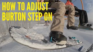 How To Adjust Burton Step Ons  Baseplate and Highback [upl. by Stover800]