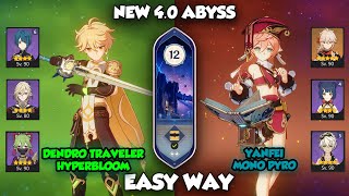 F2P C6 Dendro Traveler Hyperbloom amp C6 Yanfei Mono Pyro  Spiral Abyss  Genshin Impact 40 [upl. by Sherie]