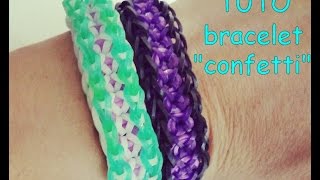 TUTO  bracelet élastique quot confetti quot [upl. by Idaline163]