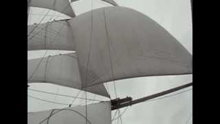 Clipper Stad Amsterdam Raising Studding Sail [upl. by Finbur577]