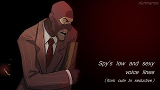 TF2 Spys low and sexy voice lines from cute to seductive [upl. by Solrac179]