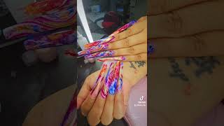 Marble nails with inks ❤️🫶🏾 nails nailartoftheday naildecoration naildesigns nailart [upl. by Tansey133]