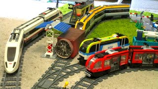 Lego City Trains collection Downtown tram 60423 Lego passenger Train 60051 ets  Powered UP [upl. by Anaeg]