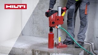 HOW TO use Hilti DD 120 diamond coring tool for wet drilling into concrete [upl. by Zitah207]