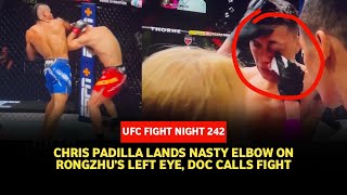 UFC Fight Night 242 results Grotesque Rong Zhu eye injury gives Chris Padilla TKO win [upl. by Ric]