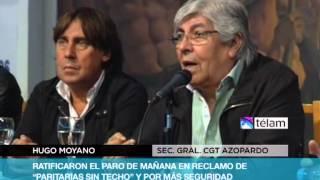 Hugo Moyano y Luis Barrionuevo ratificaron el paro de mañana [upl. by Naugal312]