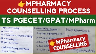 TS PGECET MPharmacy Counselling ProcessMpharmacy Counselling ProcessStudentUpdates247 [upl. by Asseralc]