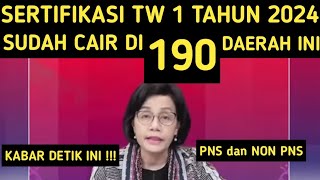 SERTIFIKASI TRIWULAN 1 TAHUN 2024 SUDAH CAIR DI 190 DAERAH INI TPG TW 1 2024 [upl. by Ponce]