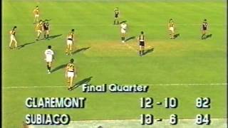 4th April 1992  WAFL  Claremont v Subiaco [upl. by Anileba737]