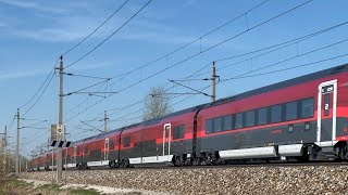 Morgendlicher Verkehr auf der Westbahn zwischen Melk und Prinzerdorf RJ2 NJ WESTbahn uvm [upl. by Irret]