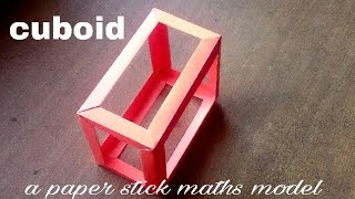 how to make Cuboid with paper  maths model 3dshapes origami [upl. by Secnirp]