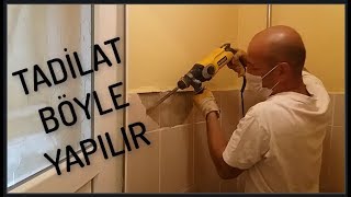 Tadilat böyle yapılır amp Fayans döşeme amp Tesisatçı amp wc  banyo amp bathroom [upl. by Atnad]