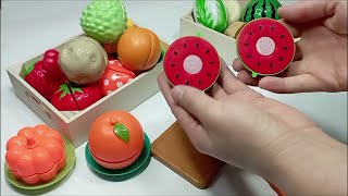 How to cutting Wooden and Plastic Fruits and Vegetables ASM Satisfying VideWatermelonwatermelon [upl. by Wilkens541]