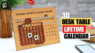 3d Desk Calendar  Wooden Lifetime Calendar with Motivational Quote  Best for Office amp Home [upl. by Elnukeda885]