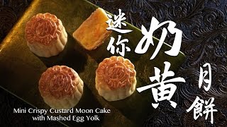 Mini Crispy Custard Moon Cake with Mashed Egg Yolk 迷你奶黃月餅 [upl. by Laurianne63]