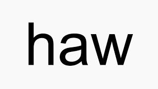 How to pronounce haw [upl. by Tahp]