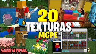 TOP 20 TEXTURAS PARA MINECRAFT PE 120 Bedrock [upl. by Berlin]