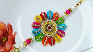 Rakhi MakingHow To Make Rakhi At HomeDIY RakhiRakhi Making CompetitionWaterlily Creation [upl. by Yecak]