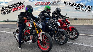 Nitrox T3 300 vs Vortx 250 vs 250zCarrera¡Esto Es Un Batallón🤯😱 [upl. by Nave]