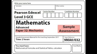 Edexcel A Level Maths  Sample Assessment  Mechanics [upl. by Tillio]