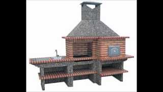 Brick Barbecue with Pizza oven AND SINK Oven from PortugalBBQ Pit and Pizza Oven [upl. by Dranyl863]