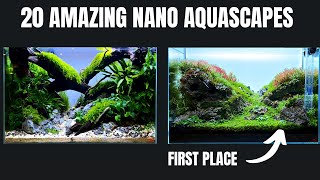 TWENTY OF THE BEST NANO AQUASCAPES 2022 Aquaflora Nano Aquascaping Contest [upl. by Assenad539]