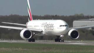 Emirates Boeing 777 A6EGZ Takeoff Hamburg Airport  03052013 [upl. by Elacim732]