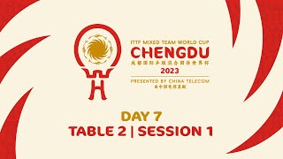 LIVE  T2  Day 7  ITTF Mixed Team World Cup 2023  Session 1 [upl. by Kinata111]