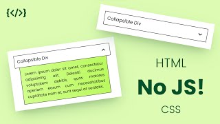 Create an Accordion  Collapsible Div using HTML CSS only [upl. by Omura494]