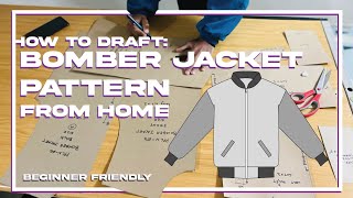 HOW TO DRAFT Bomber Jacket Pattern Printable PDF included AT HOME Beginner friendly tutorial [upl. by Chon610]