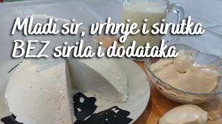 Kako napraviti mladi sir vrhnje kiselo mlijeko i sirutku BEZ sirila i dodataka  ekuhinjica [upl. by Anyal696]