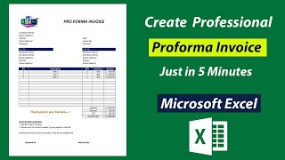 How to Make a Professional Invoice in Excel  Proforma Invoice [upl. by Ynohtna518]