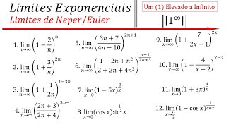 Limites Exponenciais Limites de Neper  Limites de Indeterminação 1 um Elevado a Infinito [upl. by Mure]