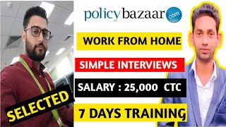 Policy Bazaar Jobs Work From Home  Policy Bazaar For Freshers  Policy bazaar HR Contact number [upl. by Nurav]