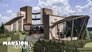 BLOXBURG Mansion Modern Luxury House NO LARGEPLOT  Realistic House Build [upl. by Attenej]