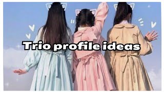 trio profile ideas  profiles for three best friends 💖 aesthetic icons for group profile friends [upl. by Alema]