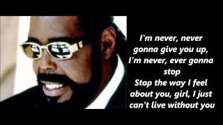 Barry White Never Never Gonna Give You Up Lyrics [upl. by Cacia282]