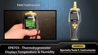 EP8703  Thermohygrometer W Bright Display Displays Temperature amp Humidity [upl. by Dde]