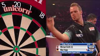 German Darts Open 2018  Final  Michael Smith v Max Hopp [upl. by Ayikat]