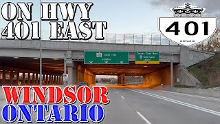 ON 401 East  Windsor  Ontario  Canada  4K Highway Drive [upl. by Gayl]