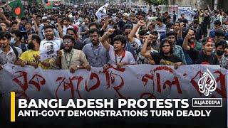 Bangladesh protests intensify as demonstrators demand PM Hasinas resignation [upl. by Ynnal]