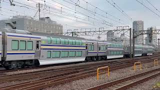 e235系横須賀線グリーン車6両甲種輸送 新鶴見信号場にて撮影 牽引機ef65 2066号機！ 1213撮影 [upl. by Frolick383]