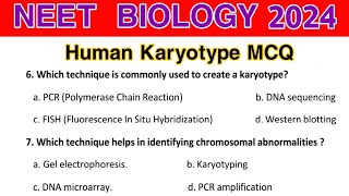 Human Karyotype  Genetics MCQ For Competitive Exams  NEET 2024 [upl. by Allison]