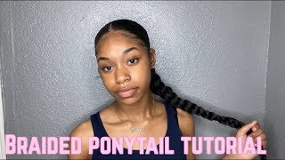 Attempting the sleek braided ponytail  step by step [upl. by Hoag]