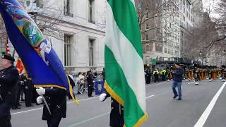 NYPD Emerald Society Pipes amp Drums at the 2019 Saint Patricks Day Parade [upl. by Nauqit]