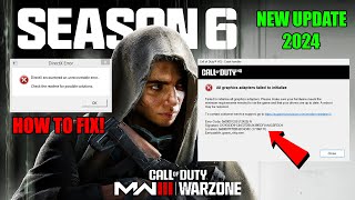 How To Fix COD Warzone amp Modern Warfare 3 Season 6 GameShipexe error and DirectX crashing [upl. by Kant]