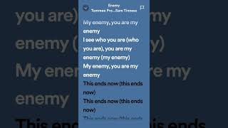 Enemy by Tommee Profitt lyrics music song spotify [upl. by Eelak524]