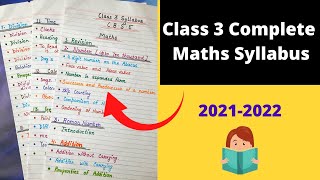 3rd Class Syllabus of Maths  Class 3 Syllabus of Maths  Class 3 Syllabus Maths [upl. by Gnohp]