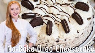 The BEST NoBake Oreo Cheesecake Recipe With Oreo Cookie Crust [upl. by Publia256]