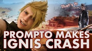 FINAL FANTASY XV  Prompto Makes Ignis Crash The Regalia [upl. by Kuehnel]